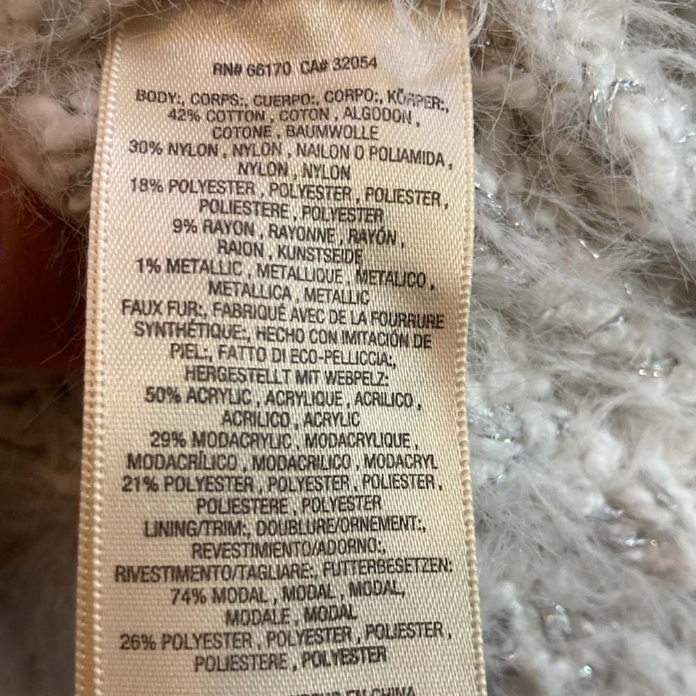 EUC Anthropologie Sleeping on Snow Knit Cardigan with Faux Fur - Picture 3 of 8